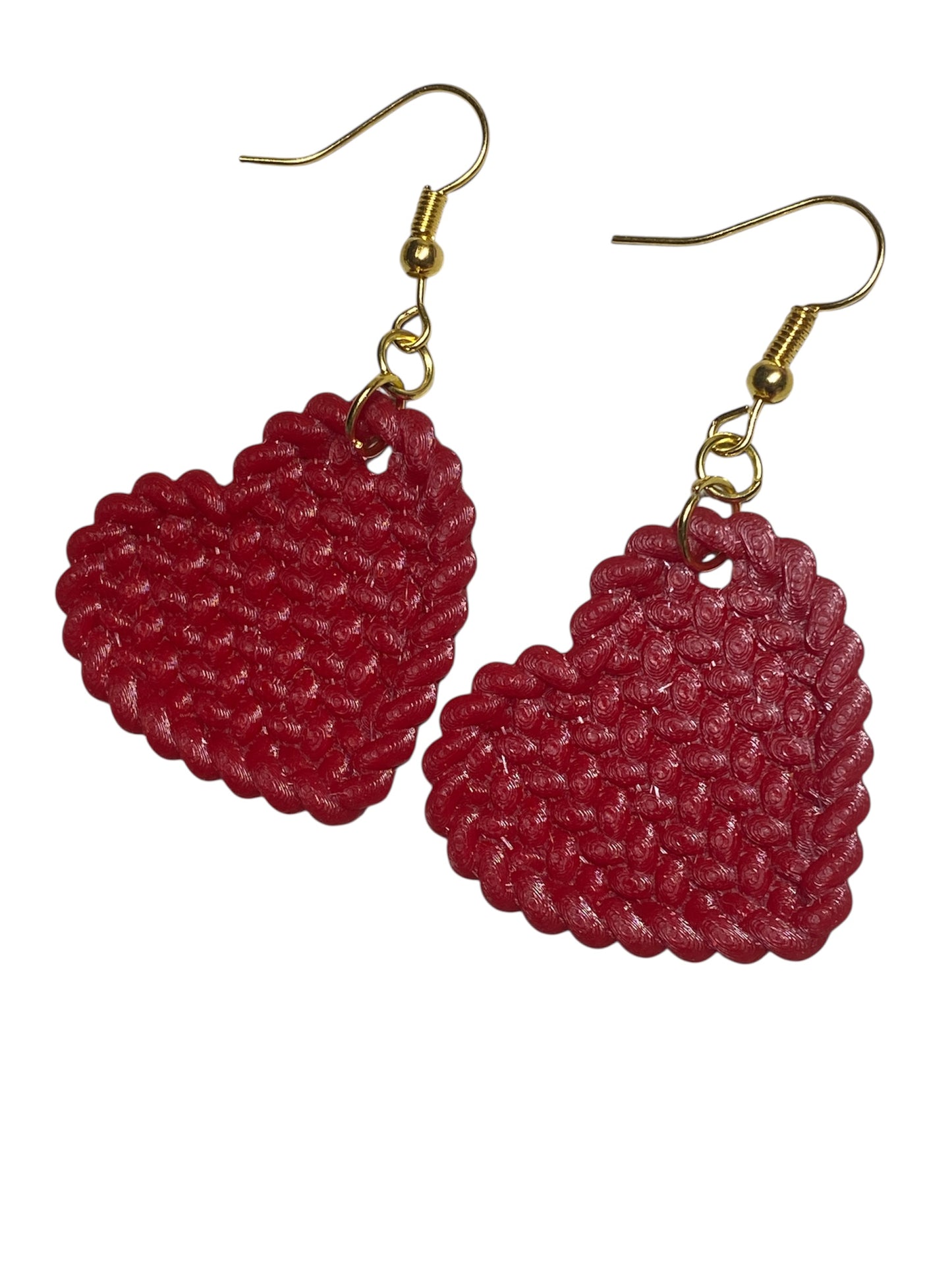 Heart Earrings Crochet-style