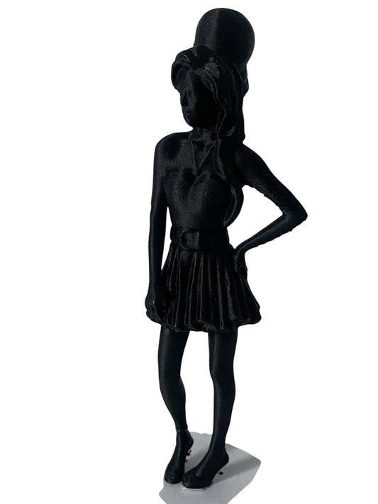 "Stunning Amy Winehouse Figurine in Black and Gold"