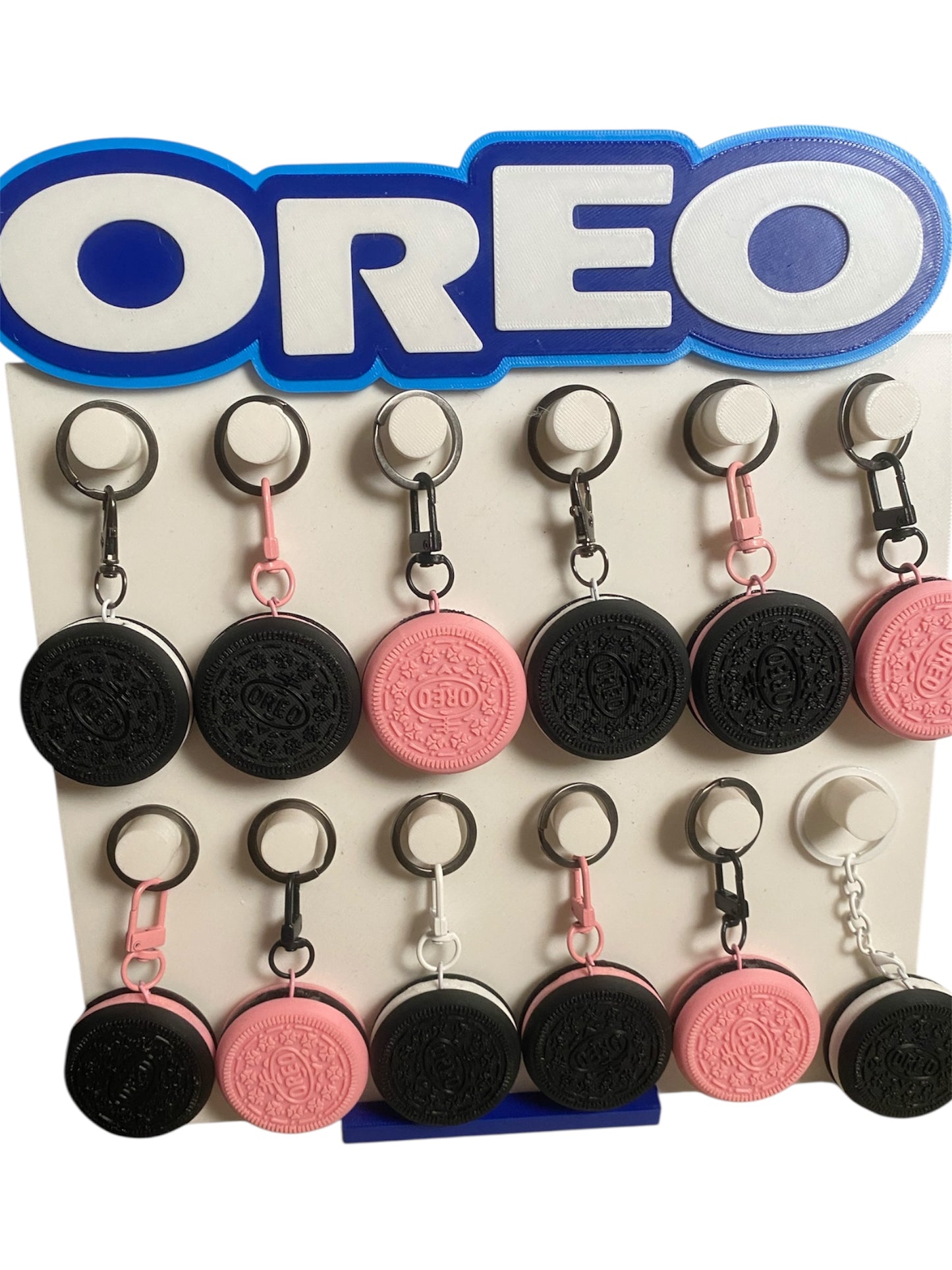 Oreo Keychayns and Oreo party display stand